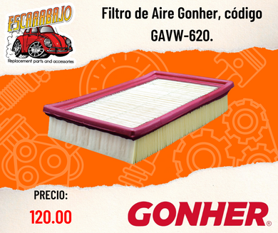 Filtro de Aire Gonher GAVW-620 - Escarabajo Refacciones & Accesorios