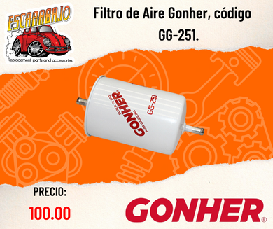 El Filtro de Gasolina Gonher GG-251 - Escarabajo Refacciones & Accesorios