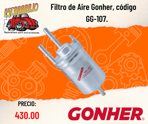Filtro de Combustible Gonher GG-107 - Escarabajo Refacciones & Accesorios