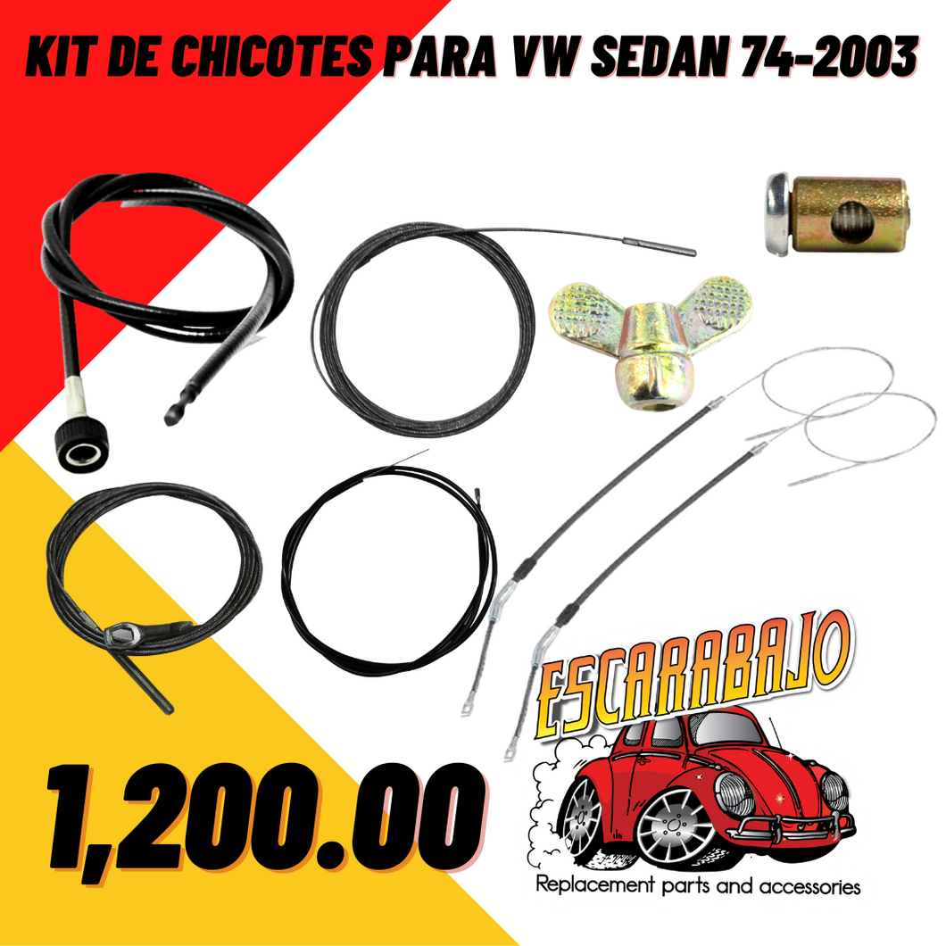 KIT DE CHICOTES PARA VW SEDAN 1974-2003 - Escarabajo Refacciones & Accesorios